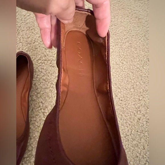 Coach Women's Bailey Smooth Leather Slip On Ballet Flats (dark red) - Picture 4 of 5